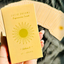 Load image into Gallery viewer, Lucid Dreams tarot cards fanned out showing simple line-art illustrations - Let's Jam, Camden Town