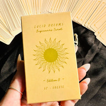 Load image into Gallery viewer, Close view of a Lucid Dreams tarot card and its pared-back line drawing - Let's Jam tarot and oracle, Camden Market London
