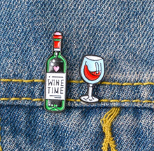 Load image into Gallery viewer, Pins / Badge - Wine Bottle & Glass