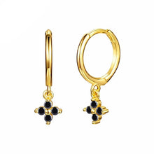 Load image into Gallery viewer, Detail of the petal setting and tiny coloured stones on the earring - Let's Jam jewellery, Camden Town