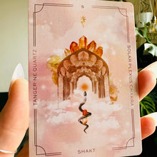 Load image into Gallery viewer, Close view of an Astral Realms card and its illustrated crystal - Let's Jam, Camden Town