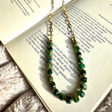 Load image into Gallery viewer, Green beaded choker worn on the neck, sitting high above the collarbone - Let's Jam, Camden Town