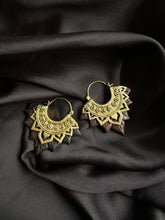 Load image into Gallery viewer, Handcrafted Earrings • Sculpted Wood Lotus