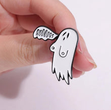 Load image into Gallery viewer, Pins / Badge - BOOOBS Ghost