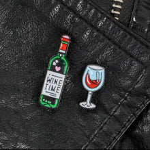 Load image into Gallery viewer, Pins / Badge - Wine Bottle & Glass
