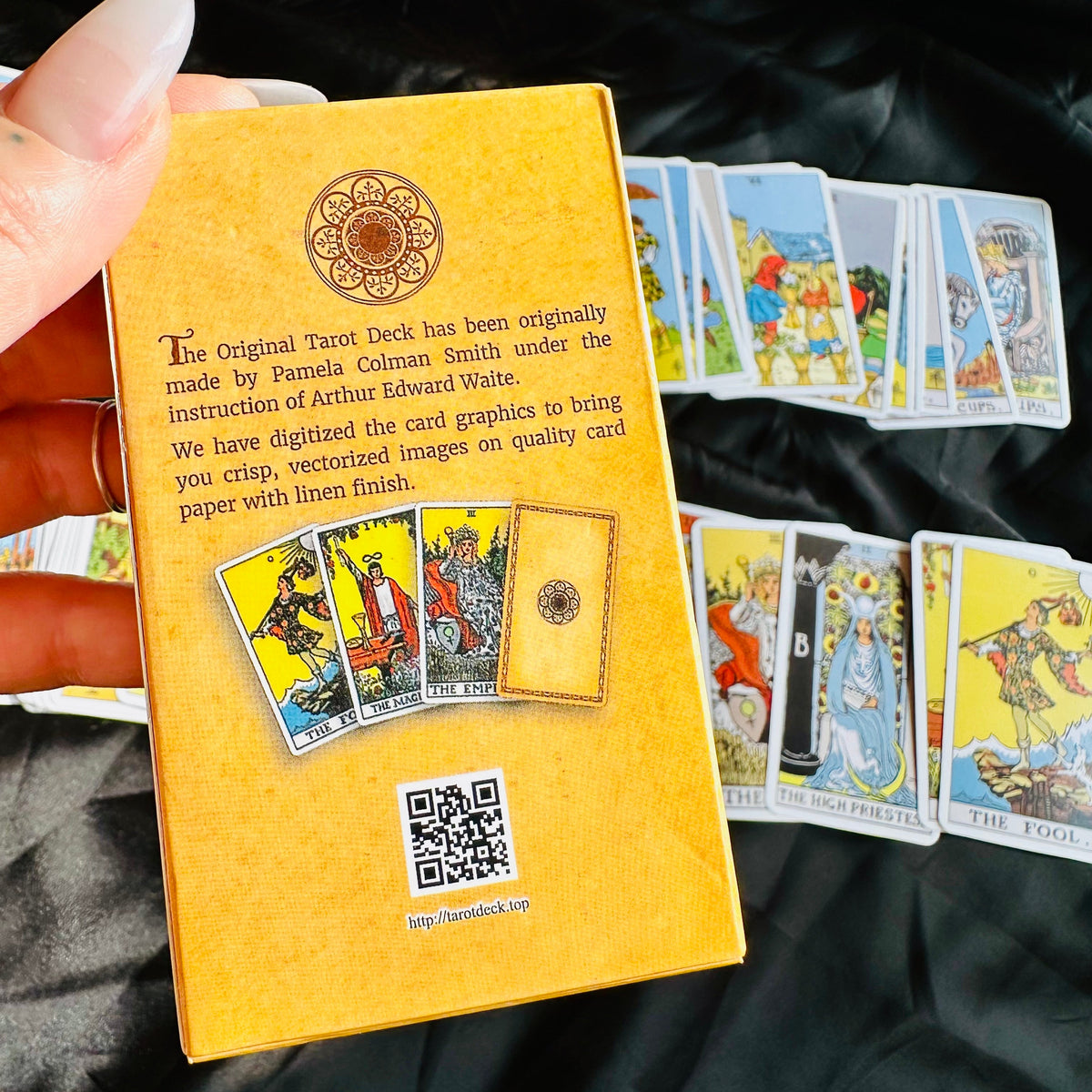The Original Tarot cards fanned out in classic Rider-Waite style - Let's Jam tarot and oracle, Camden Market