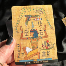 Load image into Gallery viewer, «Egyptian Gods» Oracle Deck + Bag + Smudging Stick