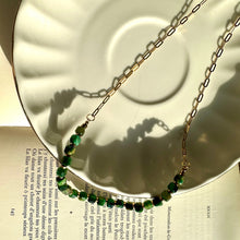 Load image into Gallery viewer, Half chain, half green bead choker shown in its full length - Let's Jam, Camden Market