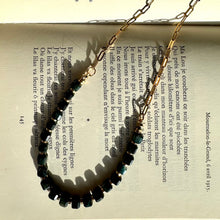 Load image into Gallery viewer, Gold-plated stainless steel chain section joining the black beaded strand - Let's Jam jewellery, Camden Market London