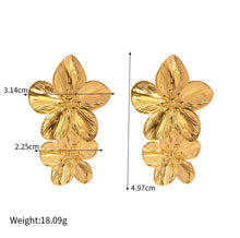 Load image into Gallery viewer, Double Flora • Stainless Steel Earrings