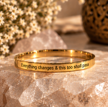 Load image into Gallery viewer, Affirmation ring engraved 'Everything changes & this too shall pass' - Let's Jam handmade jewellery, Camden Market