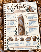Load image into Gallery viewer, Agate crystal meaning infographic, the stone of stability, protection & harmony - Let's Jam, Camden Town