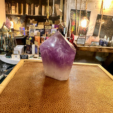 Load image into Gallery viewer, Detail of the raw crystal texture left on the amethyst tower - Let's Jam, Camden Town London