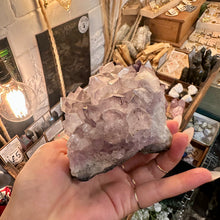 Load image into Gallery viewer, Side view of the raw Brazilian amethyst showing its rough outer crust - Let's Jam, Camden Town