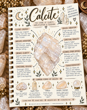 Load image into Gallery viewer, Calcite crystal meaning infographic, the stone of fresh energy - Let's Jam, Camden Town