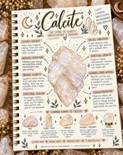 Load image into Gallery viewer, Calcite crystal meaning infographic, the stone of clarity, amplification & renewal - Let's Jam, Camden Town
