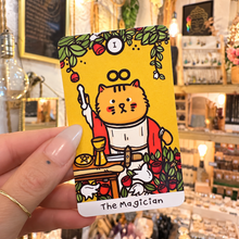 Load image into Gallery viewer, The Magician card with a cat at its table of tools - Let's Jam, Camden Market London