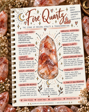 Load image into Gallery viewer, Fire quartz crystal meaning infographic, the stone of passion, vitality & transformation - Let's Jam, Camden Town