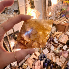 Load image into Gallery viewer, Detail of the rust red hematite running through the clear fire quartz - Let's Jam, Camden Market London