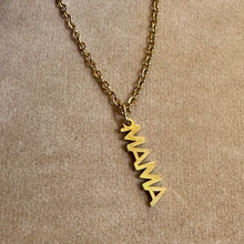 Load image into Gallery viewer, Gold MAMA word pendant necklace - Let's Jam, Camden Market London