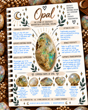 Load image into Gallery viewer, Opal crystal meaning infographic, the stone of creativity, inspiration & emotional healing - Let's Jam, Camden Market