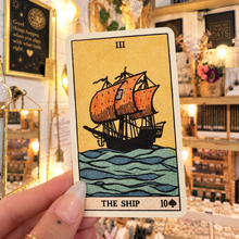 Load image into Gallery viewer, The Ship card showing a tall ship at sea - Let's Jam, Camden Town London