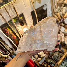 Load image into Gallery viewer, Raw calcite crystal chunk photographed on display in the shop - Let's Jam, Camden Market