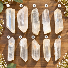Load image into Gallery viewer, Raw clear quartz points numbered one to ten to choose from - Let's Jam, Camden Town