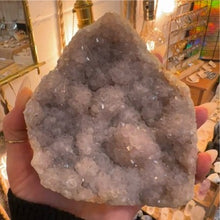 Load image into Gallery viewer, Glittering face of the super sparkly amethyst in the shop - Let's Jam, Camden Market, London