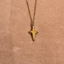 Load image into Gallery viewer, Dainty gold four-point star pendant on a chain - Let's Jam, Camden Market London