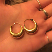 Load image into Gallery viewer, Small chunky gold hoop earrings, minimalist rounded design - Let's Jam jewellery collection