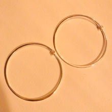 Load image into Gallery viewer, Large silver-tone brass hoop earrings, 3-inch diameter, sterling silver plated - Let's Jam jewellery collection