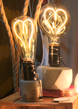 Load image into Gallery viewer, Lamp ❥ Concrete + Heart Light Bulb
