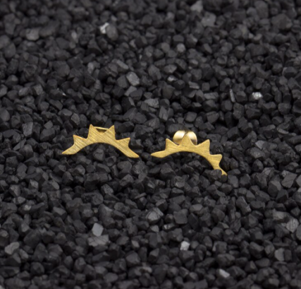Silver colour spiky sunburst stud earrings - Let's Jam, Camden Market London