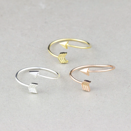 Arrow ring detail showing the pointed arrowhead and open band - Let's Jam, Camden Town London
