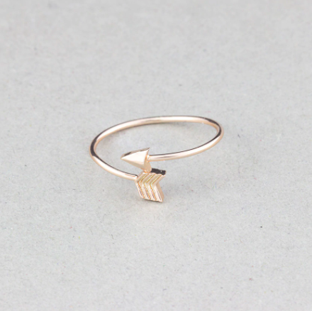 Arrow stacking ring, stainless steel with gold and silver plating - Let's Jam, Camden Town London