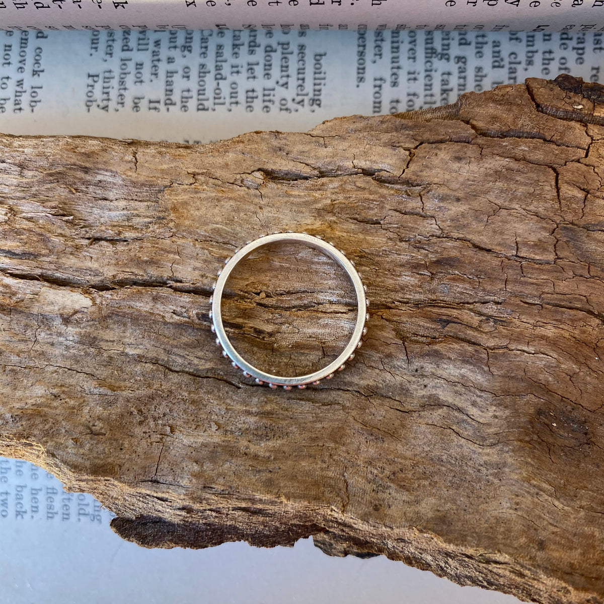 Real 925 sterling silver studded band ring, solid silver - Let's Jam, Camden Market London