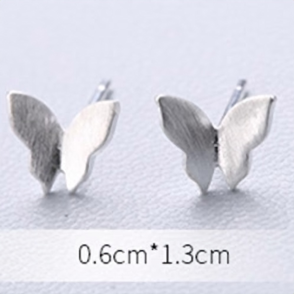925 sterling silver butterfly stud earrings, minimalist textured wings - Let's Jam jewellery collection