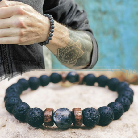 Men's bracelets and gifts for him, beaded and leather - Let's Jam jewellery, Camden Market London