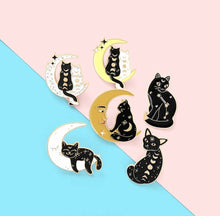 Load image into Gallery viewer, Pins / Badge - Moons &amp; Cats Collection

