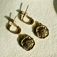 Load image into Gallery viewer, Moon &amp; Sun Reversible • 18k Gold Plated / Stainless Steel Earrings

