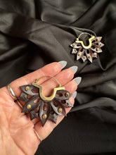 Load image into Gallery viewer, Handcrafted Earrings • Sculpted Wood Lotus
