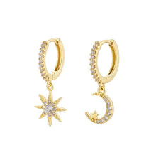 Load image into Gallery viewer, 925 Sterling Silver Earrings • Star &amp; Moon
