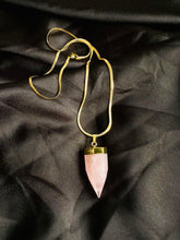 Load image into Gallery viewer, Rose Quartz Crystal Tower • Pendant Necklaces
