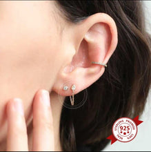Load image into Gallery viewer, 925 Sterling Silver Earrings • Chained Drop
