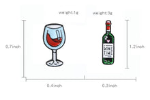 Load image into Gallery viewer, Pins / Badge - Wine Bottle &amp; Glass
