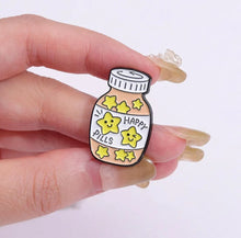 Load image into Gallery viewer, Pins / Badge - Love &amp; Happy Pills Bottle
