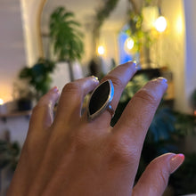Load image into Gallery viewer, Ring • Eye Shape • 925 Sterling Silver with Black Obsidian
