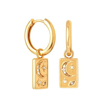 Load image into Gallery viewer, 925 Sterling Silver Earrings • Rectangle Moon
