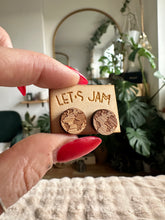 Load image into Gallery viewer, Wooden Stud Earrings - The World
